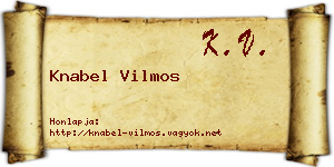 Knabel Vilmos névjegykártya
